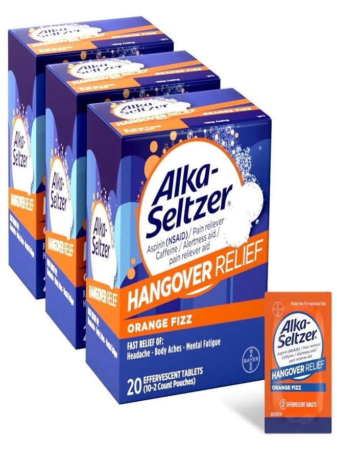 Alka-Seltzer Hangover Relief Tablets, Fast Relief Starts In About 15 Minutes for Headaches, Body Aches & Mental Fatigue, Bachelorette & Bachelor Party Packs 60 Count (3 Boxes, 20 Tablets Each) - Image 1